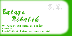 balazs mihalik business card